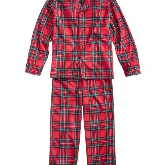 Family Pajamas Kids 2T-3T Brinkley Plaid Pajama Set Sleepwear Loungewear Red - Picture 4 of 7
